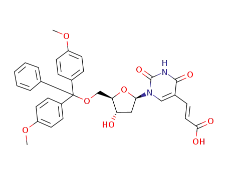 Molecular Structure of 923023-62-5 (5'-O-(4,4'-dimethoxytrityl)-5-(E)-(2-carboxyvinyl)-2'-deoxyuridine)