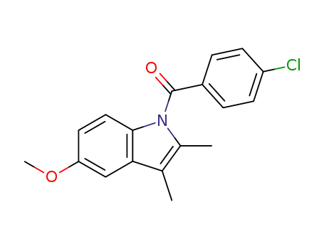 Molecular Structure of 22960-94-7 (1H-Indole, 1-(4-chlorobenzoyl)-5-methoxy-2,3-dimethyl-)