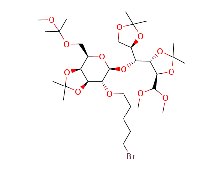 4-O-[2-O-(5-bromopentyl)-3,4-O-isopropylidene-6-O-(1-methoxy-1-methylethyl)-β-D-galactopyranosyl]-2,3:5,6-di-O-isopropylidene-aldehydo-D-glucose dimethyl acetal