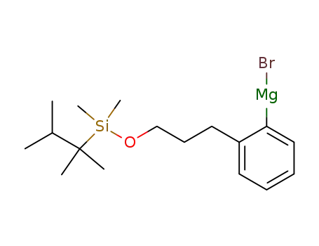Molecular Structure of 142663-80-7 (Magnesium,
bromo[2-[3-[[dimethyl(1,1,2-trimethylpropyl)silyl]oxy]propyl]phenyl]-)