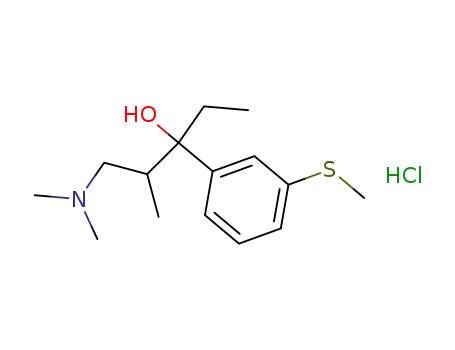 Molecular Structure of 433936-26-6 ((2RS,3RS)-1-dimethylamino-2-methyl-3-(3-methylsulphanylphenyl)-pentan-3-ol Hydrochloride)