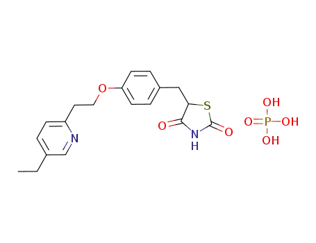 2,4-Thiazolidinedione,
5-[[4-[2-(5-ethyl-2-pyridinyl)ethoxy]phenyl]methyl]-, phosphate (1:1)
