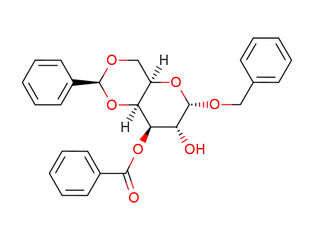 Molecular Structure of 130610-60-5 (benzyl 3-O-benzoyl-4,6-O-benzylidene-α-D-galactopyranoside)