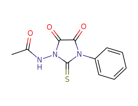 Molecular Structure of 1048370-08-6 (N<sub>1</sub>-(4,5-dioxo-3-phenyl-2-thioxo-1-imidazolidinyl)acetamide)