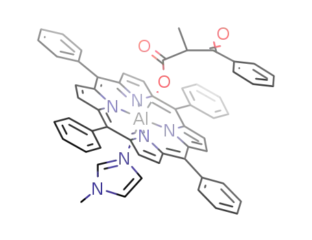 (N<sub>4</sub>C<sub>20</sub>H<sub>8</sub>(C<sub>6</sub>H<sub>5</sub>)4)Al(O<sub>2</sub>CCH(CH<sub>3</sub>)CO(C<sub>6</sub>H<sub>5</sub>))(NC<sub>3</sub>H<sub>3</sub>NCH<sub>3</sub>)