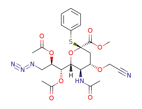 methyl (phenyl 5-acetamido-7,8-di-O-acetyl-9-azido-4-O-cyanomethyl-3,5-dideoxy-2-thio-D-glycero-β-D-galacto-2-nonulopyranosid)onate