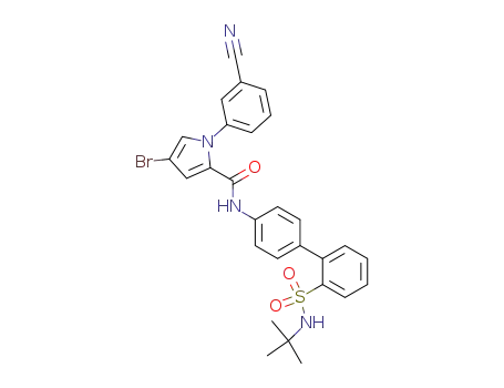 4-bromo-1-(3-cyano-phenyl)-1<i>H</i>-pyrrole-2-carboxylic acid (2'-<i>tert</i>-butylsulfamoyl-biphenyl-4-yl)-amide