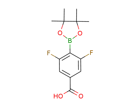 Molecular Structure of 1031857-96-1 (2,6-difluoro-4-(4,4,5,5-tetramethyl-1,3,2-bioxaborolan-2-yl)benzoic acid)