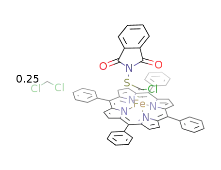 Molecular Structure of 80697-72-9 (iron(II) tetraphenylporphyrin (thiophthalimido)chlorocarbene)