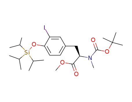 2-(<i>tert</i>-butoxycarbonyl-methyl-amino)-3-(3-iodo-4-triisopropylsilanyloxy-phenyl)-propionic acid methyl ester
