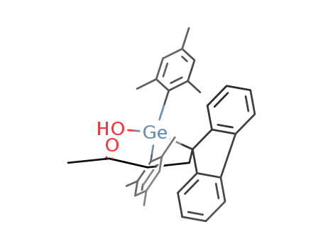 Molecular Structure of 138152-36-0 (2-Butanone,
4-[9-[hydroxybis(2,4,6-trimethylphenyl)germyl]-9H-fluoren-9-yl]-)