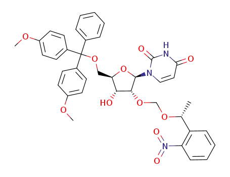 1-{(2R,3R,4R,5R)-5-[Bis-(4-methoxy-phenyl)-phenyl-methoxymethyl]-4-hydroxy-3-[(R)-1-(2-nitro-phenyl)-ethoxymethoxy]-tetrahydro-furan-2-yl}-1H-pyrimidine-2,4-dione