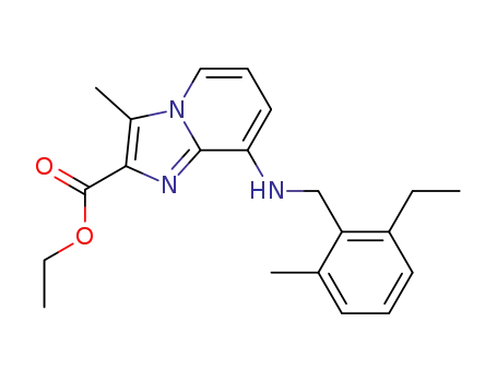 Molecular Structure of 259524-07-7 (ethyl 8-(2-Ethyl-6-methylbenzylamino)-3-methylimidazo[1,2-a]pyridin-2-carboxylate)