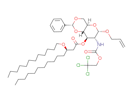(R)-3-Dodecyloxy-tetradecanoic acid (2R,4aR,6S,7R,8R,8aS)-6-allyloxy-2-phenyl-7-(2,2,2-trichloro-ethoxycarbonylamino)-hexahydro-pyrano[3,2-d][1,3]dioxin-8-yl ester