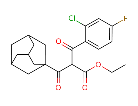 Molecular Structure of 1242560-03-7 (ethyl 3-(1-adamantyl)-2-(2-chloro-4-fluorobenzoyl)-3-oxopropanoate)