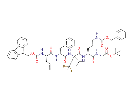 [5-benzyloxycarbonylamino-2-(2-{2-[2-(9<i>H</i>-fluoren-9-ylmethoxycarbonylamino)-pent-4-enoylamino]-3-phenyl-propionylamino}-3-methyl-2-trifluoromethyl-butyrylamino)-pentanoylamino]-acetic acid <i>tert</i>-butyl ester