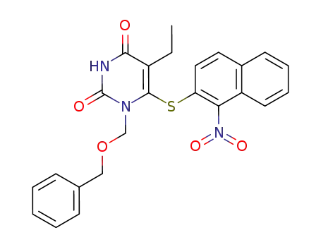 Molecular Structure of 867038-75-3 (1-[(benzyloxy)methyl]-5-ethyl-6-(1-nitro-2-naphthylthio)uracil)
