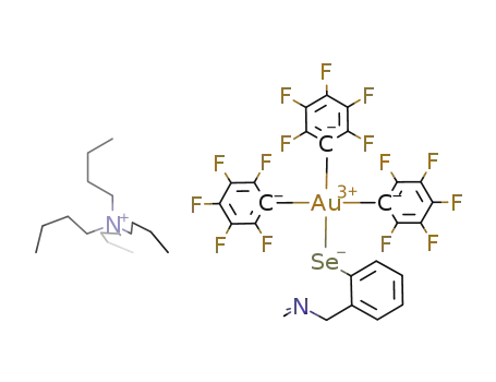 Molecular Structure of 1146597-64-9 (Bu<sub>4</sub>N[Au(C<sub>6</sub>F<sub>5</sub>)3(SeC<sub>6</sub>H<sub>4</sub>(CH<sub>2</sub>NMe<sub>2</sub>)-2)])