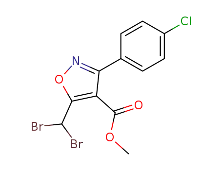 4-Isoxazolecarboxylic acid, 3-(4-chlorophenyl)-5-(dibromomethyl)-,
methyl ester