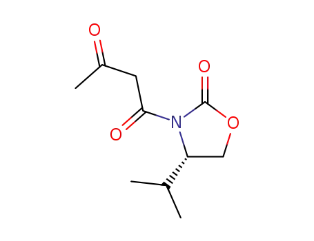 Molecular Structure of 96021-70-4 (2-Oxazolidinone, 3-(1,3-dioxobutyl)-4-(1-methylethyl)-, (4S)-)