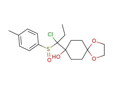 Molecular Structure of 733016-42-7 (8-[1-chloro-1-(p-tolylsulfinyl)propyl]-1,4-dioxaspiro[4.5]decan-8-ol)