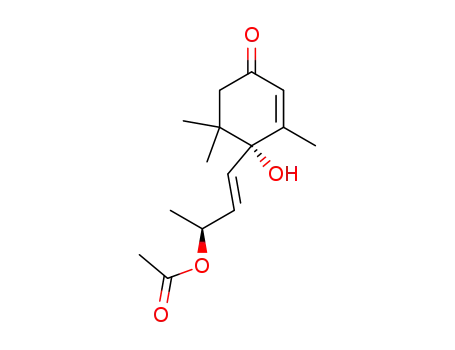 Acetic acid (E)-(S)-3-((R)-1-hydroxy-2,6,6-trimethyl-4-oxo-cyclohex-2-enyl)-1-methyl-allyl ester