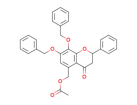 4H-1-Benzopyran-4-one,
5-[(acetyloxy)methyl]-2,3-dihydro-2-phenyl-7,8-bis(phenylmethoxy)-