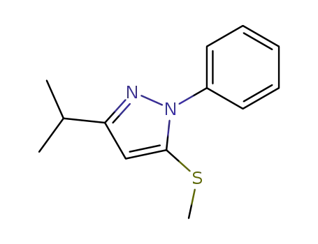 Molecular Structure of 871110-03-1 (3-ISOPROPYL-5-METHYLTHIO-1-PHENYL-1H-PYRAZOLE)