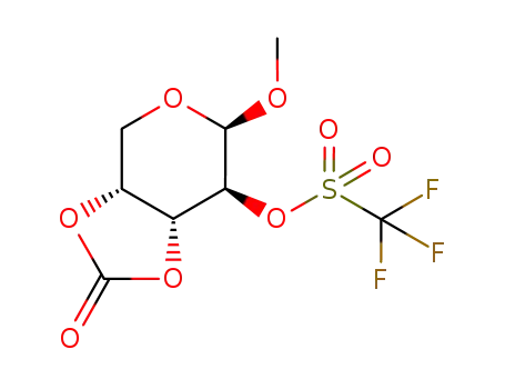 Molecular Structure of 725232-72-4 (methyl 3,4-O-carbonyl-2-O-trifluoromethanesulfonyl-β-D-arabinopyranoside)