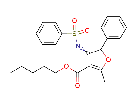 Molecular Structure of 1238286-47-9 (pentyl 2-methyl-5-phenyl-4-(phenylsulfonylimino)-4,5-dihydrofuran-3-carboxylate)