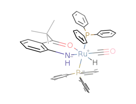 Molecular Structure of 1147856-75-4 (RuH(CO)(P(C<sub>6</sub>H<sub>5</sub>)3)2(NHC<sub>6</sub>H<sub>4</sub>COC(CH<sub>3</sub>)3))