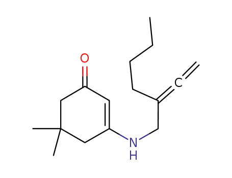 Molecular Structure of 1033194-28-3 (5,5-dimethyl-3-(2-vinylidenehexylamino)cyclohex-2-enone)