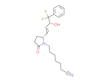 1-Pyrrolidineheptanenitrile,
2-[(1E,3R)-4,4-difluoro-3-hydroxy-4-phenyl-1-butenyl]-5-oxo-, (2R)-