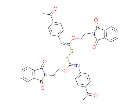 Molecular Structure of 1043391-68-9 (2-[2-({({[2-(1,3-dioxo-1,3-dihydro-2H-isoindol-2-yl)ethoxy][(4-acetylphenyl)imino]methyl}dithio)[(4-acetylphenyl)imino]methyl}oxy)ethyl]-1,3-dioxoisoindoline)