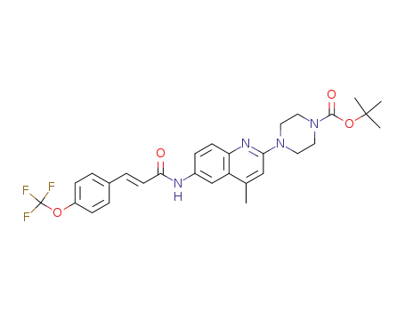 4-{4-methyl-6-[3-(4-trifluoromethoxy-phenyl)-acryloylamino]-quinolin-2-yl}-piperazine-1-carboxylic acid <i>tert</i>-butyl ester