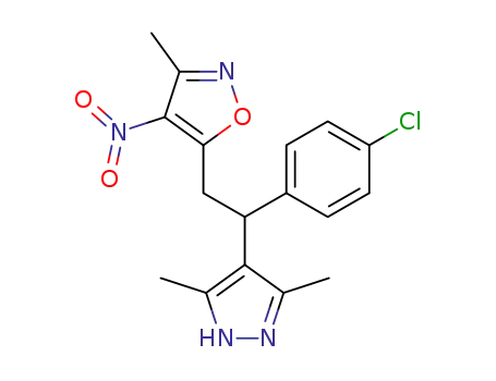 5-[2-(4-chlorophenyl)-2-(3,5-dimethyl-1H-pyrazol-4-yl)-ethyl]-3-methyl-4-nitroisoxazole
