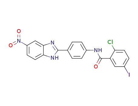 2-chloro-5-iodo-<i>N</i>-[4-(5-nitro-1<i>H</i>-benzoimidazol-2-yl)-phenyl]-benzamide