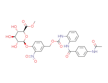 6-{4-[(2-(4-acetylamino-benzoylamino)-phenylcarbamoyl)oxymethyl]-2-nitro-phenoxy}-tetrahydro-2H-pyran-2-carboxylic acid methyl ester