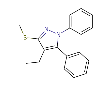 Molecular Structure of 871110-28-0 (1,5-DIPHENYL-4-ETHYL-3-METHYLTHIO-1H-PYRAZOLE)