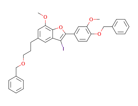 2-(4-benzyloxy-3-methoxyphenyl)-3-iodo-5-(3-benzyloxypropyl)-7-methoxybenzofuran