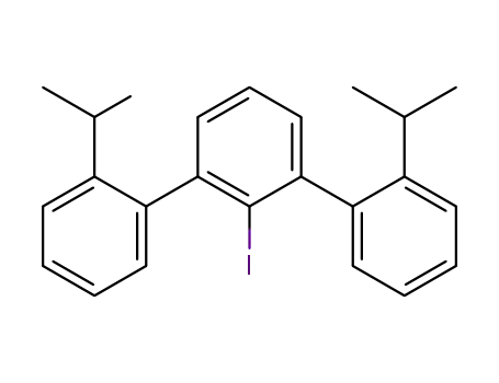 Molecular Structure of 198023-04-0 (1,1':3',1''-Terphenyl, 2'-iodo-2,2''-bis(1-methylethyl)-)