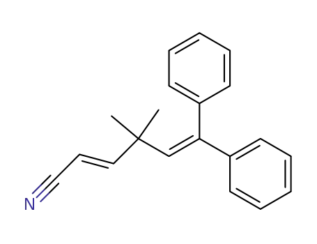 Molecular Structure of 1186582-81-9 ((E)-4,4-Dimethyl-6,6-diphenyl-hexa-2,5-dienenitrile)
