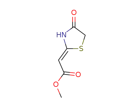 Molecular Structure of 26239-22-5 (METHYL-(4-OXO-1,3-THIAZOLIDIN-2-YLIDENE)ACETATE)