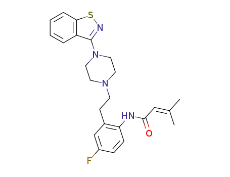 2-Butenamide,
N-[2-[2-[4-(1,2-benzisothiazol-3-yl)-1-piperazinyl]ethyl]-4-fluorophenyl]-3
-methyl-