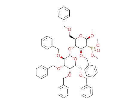 methyl 3,6,8,9,10,12-hexa-O-benzyl-2-deoxy-2-dimethylphosphono-β-D-lactopyranoside