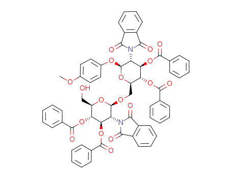 p-methoxyphenyl 3,4-di-O-benzoyl-6-O-(3,4-di-O-benzoyl-2-deoxy-2-phthalimido-β-D-glucopyranosyl)-2-deoxy-2-phthalimido-β-D-glucopyranoside
