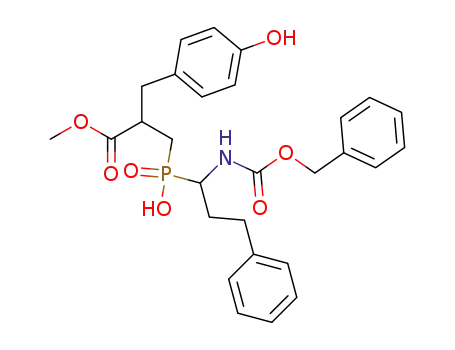 3-[(1-benzyloxycarbonylamino-3-phenyl-propyl)-hydroxy-phosphinoyl]-2-(4-hydroxy-benzyl)-propionic acid methyl ester