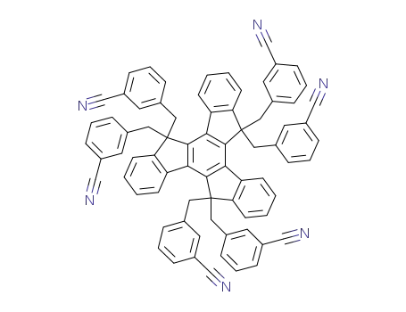 Molecular Structure of 869963-19-9 (5,5,10,10,15,15-hexakis[(3-cyanophenyl)methyl]-10,15-dihydro-5H-diindeno[1,2-a;1',2'-c]fluorene)