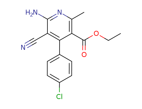 3-Pyridinecarboxylic acid, 6-amino-4-(4-chlorophenyl)-5-cyano-2-methyl-, ethyl ester