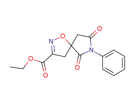Molecular Structure of 141397-21-9 (1-Oxa-2,7-diazaspiro[4.4]non-2-ene-3-carboxylic acid,
6,8-dioxo-7-phenyl-, ethyl ester)